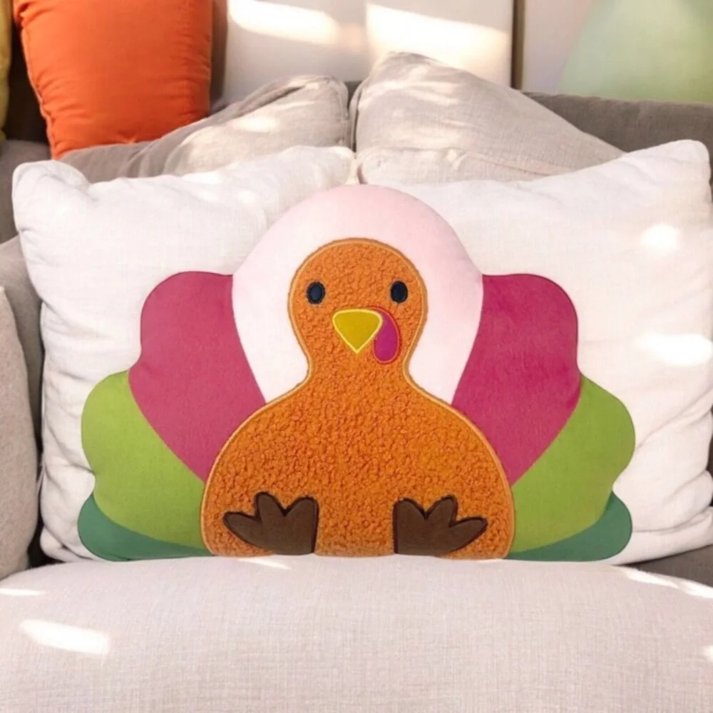 Target Bullseye’s Playground Decorative Thanksgiving Colorful Turkey Pillow